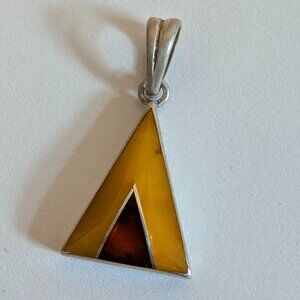 Valerio Polish Amber Sterling Silver Pendant